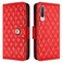 Case cover For Xiaomi Mi CC9 / Mi 9 Lite Rhombic Texture Flip Leather Phone Case with Lanyard(Red)