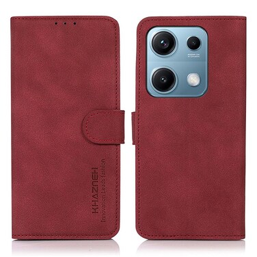 Case cover For Redmi Note 14S 4G KHAZNEH Matte Texture Leather Phone Case(Red)