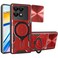Case cover For Xiaomi Poco F6 Pro CD Texture Sliding Camshield Magnetic Holder Phone Case(Red)