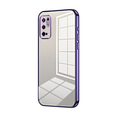 Case cover For Xiaomi Redmi Note 10 5G / Note 10T 5G Transparent Plating Fine Hole Phone Case(Purple)
