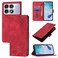 Case cover For Redmi K70 Ultra 5G Global Skin-feel Embossed Leather Phone Case(Red)