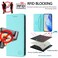 Case cover For Redmi K60 / K60 Pro RC01 Dual-Folded Magnetic Suction RFID Leather Phone Case(Mint Green)