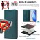 Case cover For Redmi Note 13 4G Global RC01 Dual-Folded Magnetic Suction RFID Leather Phone Case(Dark Green)