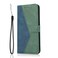 Case cover For Xiaomi Redmi 9 Dual-color Stitching Leather Phone Case(Blue Green)