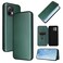 Case cover For Xiaomi Mi 11 Carbon Fiber Texture Horizontal Flip TPU + PC + PU Leather Case with Card Slot(Green)