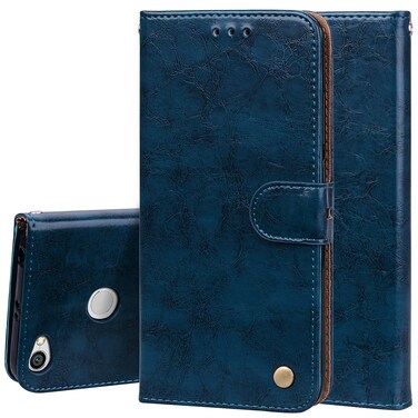 Case cover For Xiaomi  Redmi Note 5A Pro / Prime Business Style Oil Wax Texture Horizontal Flip Leather Case with Holder &amp; Card Slots &amp; Wallet &amp; Lanyard(Blue)