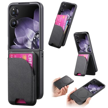 Case cover For Xiaomi Mix Flip Twill Fabric Leather Skin Card Bag Magnetic Back Phone Case(Black)