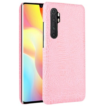 Case cover For Xiaomi Mi Note 10 Lite Shockproof Crocodile Texture PC + PU Case(Pink)