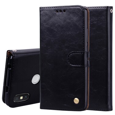 Case cover Business Style Oil Wax Texture Horizontal Flip Leather Case for Xiaomi Redmi S2, with Holder &amp; Card Slots &amp; Wallet (Black)