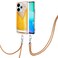 Case cover For Redmi 13 4G Electroplating Dual-side IMD Phone Case with Lanyard(Draft Beer)