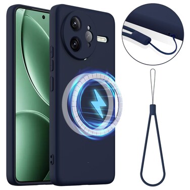 Case cover For Redmi K80 Pro / Poco F7 Ultra Shockproof Silicone Magsafe Phone Case(Navy Blue)