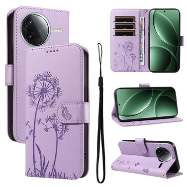 Case cover For Redmi K80 / K80 Pro Dandelion Embossed Pattern Flip Leather Phone Case(Purple)