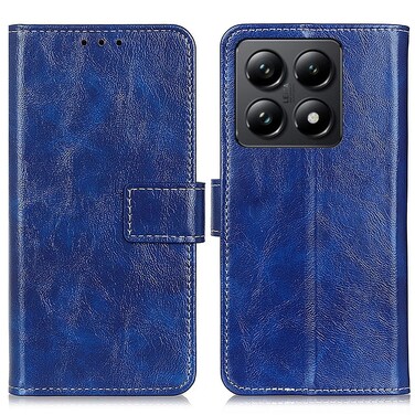 Case cover For Xiaomi 14T Retro Crazy Horse Texture Leather Phone Case(Blue)