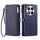 Case cover For Redmi Note 14 Pro 4G Leather Stitching Multi-card Slot Zipper Phone Case(Blue)