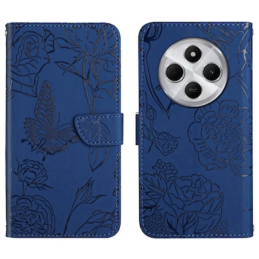 Case cover For Redmi 14C 4G Skin Feel Butterfly Embossed Flip Leather Phone Case(Blue)