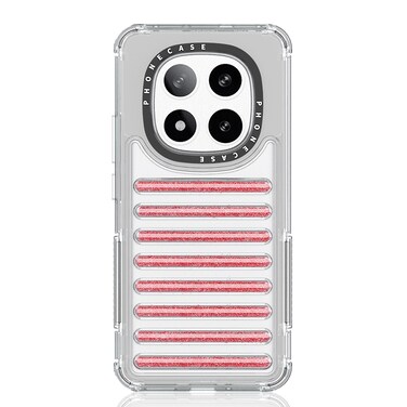 Case cover For Redmi Note 14 Pro+ 5G Capsule Glitter TPU Hybrid PC Airbag Phone Case(Red)