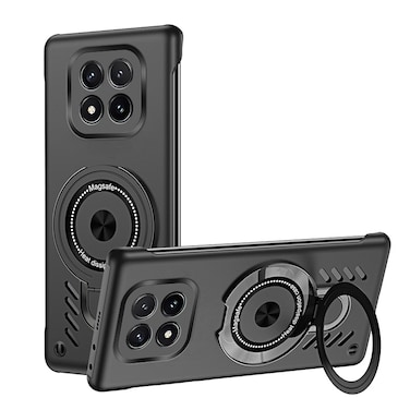 Case cover For Redmi Note 14 Pro 5G Ice Sense Series Graphene Cooling MagSafe Holder Phone Case(Black)