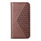 Case cover For Redmi Note 14 4G 164.84mm Cubic Grid Calf Texture Magnetic Leather Phone Case(Brown)