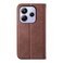 Case cover For Redmi Note 14 4G 164.84mm Cubic Grid Calf Texture Magnetic Leather Phone Case(Brown)