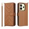 Case cover For Redmi Note 14 4G 164.84mm Multifunctional 6-Card Slots Leather Phone Case with Wrist Strap(Brown)