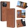 Case cover For Redmi Note 14 4G 164.84mm Skin Feel Magnetic Leather Phone Case(Light Brown)