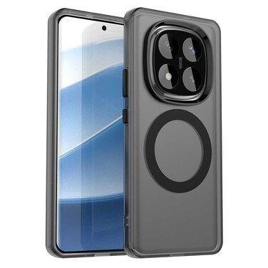 Case cover For Redmi Note 14 Pro 5G Candy Magsafe PC Hybrid TPU Phone Case(Black)