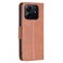 Case cover For Redmi Note 14 4G 163.25mm Lambskin Texture Pure Color Flip Leather Phone Case(Brown)