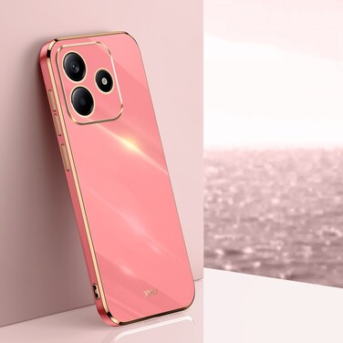 Case cover For Redmi Note 14 5G XINLI Straight Edge 6D Electroplate TPU Phone Case(Hawthorn Red)