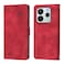 Case cover For Redmi Note 14 4G 164.84mm Skin-feel Embossed Leather Phone Case(Red)