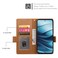 Case cover For Redmi Note 14 4G 164.84mm Side Buckle Magnetic Frosted Leather Phone Case(Brown)