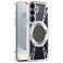 Case cover For Samsung Galaxy S25 5G Silicone Cooling Hollow Metal MagSafe Phone Case(Silver)