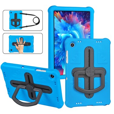 Case cover For Samsung Galaxy Tab A9+ Shield 360 Rotation Handle EVA Shockproof PC Tablet Case(Blue Black)