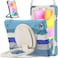 Case cover For Samsung Galaxy Tab A 8.0 (2019) T290 / T295 Silicone + PC Protective Case with Holder &amp; Shoulder Strap(Colorful Blue)