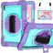 Case cover For Samsung Galaxy Tab S7 / S8 360 Degree Rotation Contrast Color Silicone+PC Tablet Case(Purple+Mint Green)