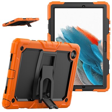 Case cover For Samsung Galaxy Tab A8 10.5 2021 Shockproof Black Silicone + PC Tablet Protective Case(Orange)