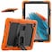 Case cover For Samsung Galaxy Tab A8 10.5 2021 Shockproof Black Silicone + PC Tablet Protective Case(Orange)