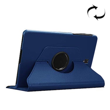 Case cover Litchi Texture Horizontal Flip 360 Degrees Rotation Leather Case for Galaxy Tab S4 10.5 T830 / T835, with Holder (Dark Blue)