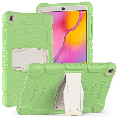 Case cover For Samsung Galaxy Tab A 10.1 (2019) T510 3-Layer Protection  Screen Frame + PC + Silicone Shockproof Combination Case with Holder(Matcha Green)