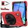 Case cover For Lenovo Tab M8 (2020) TB-8705F 8.0 inch Shockproof Colorful Silicone + PC Protective Case with Holder &amp; Shoulder Strap &amp; Hand Strap(Red)