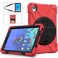 Case cover For Lenovo Tab M8 (2020) TB-8705F 8.0 inch Shockproof Colorful Silicone + PC Protective Case with Holder &amp; Shoulder Strap &amp; Hand Strap(Red)