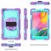 Case cover For Samsung Galaxy Tab A 8.0 2019 T290 360 Degree Rotation Contrast Color Shockproof Silicone + PC Case with Holder &amp; Hand Grip Strap &amp; Shoulder Strap(Purple + Mint Green)