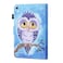 Case cover For Samsung Galaxy Tab A 8.0 (2019) T290/T295 Coloured Drawing Stitching Horizontal Flip Leather Case with Holder &amp; Card Slot (Blue Owl)