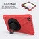 Case cover For Samsung Tab A 8.0(2019) T290 / T295 Shockproof Colorful Silicone + PC Protective Case with Holder &amp; Hand Grip Strap(Red)