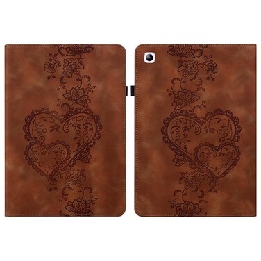 Case cover For Samsung Galaxy Tab S2 9.7 Love Hearts Embossed Leather Tablet Case(Brown)