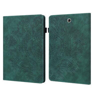 Case cover For Samsung Galaxy Tab A 9.7 T550 / T555 Peacock Embossed Pattern Leather Tablet Case(Green)