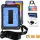 Case cover For Galaxy Tab A 10.1 (2019) T510 Contrast Color Silicone + PC Combination Case with Holder(Black + Blue)