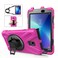 Case cover For Samsung Galaxy Tab Active 2 8.0 T390/T395/T397 Shockproof Colorful Silicone + PC Protective Case with Holder &amp; Hand Grip Strap &amp; Pen Slot(Rose Red)