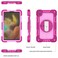 Case cover For Samsung Galaxy Tab A9 360 Degree Rotation PC Contrast Silicone Tablet Case(Rose Red + Pink)