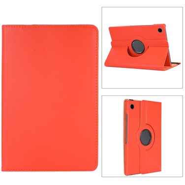 Case cover For Samsung Galaxy Tab A8 360 Degree Rotation Litchi Texture Tablet Leather Case with Holder &amp; Sleep / Wake-up Function(Orange)