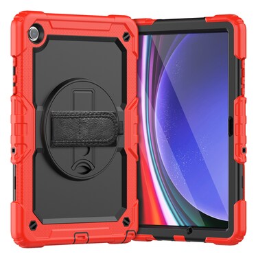 Case cover For Samsung Galaxy Tab A9+ Silicone + PC Tablet Case with Shoulder Strap(Red)